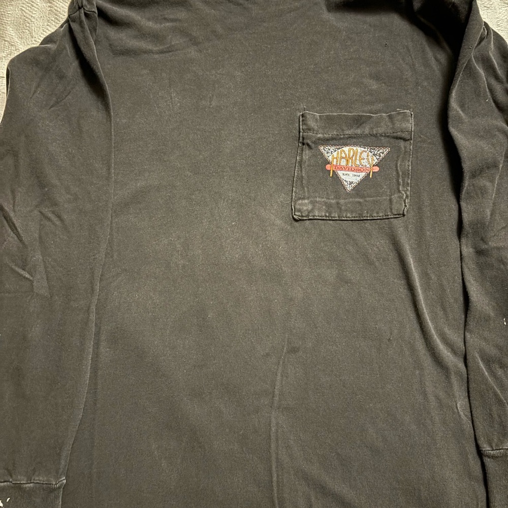 Harley Davidson Vintage cotton mock neck with pocket